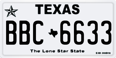 TX license plate BBC6633