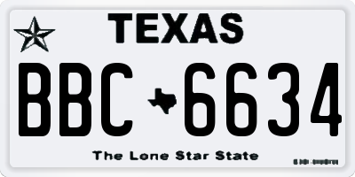 TX license plate BBC6634