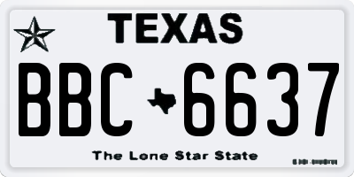 TX license plate BBC6637