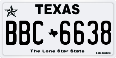 TX license plate BBC6638