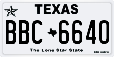 TX license plate BBC6640