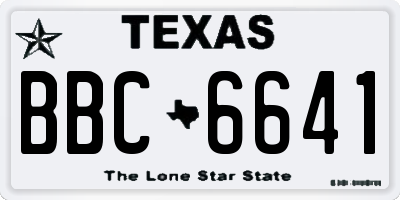 TX license plate BBC6641