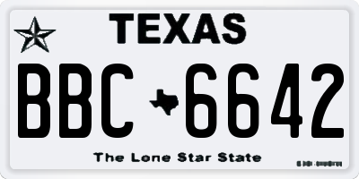TX license plate BBC6642