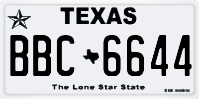 TX license plate BBC6644