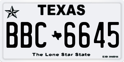 TX license plate BBC6645
