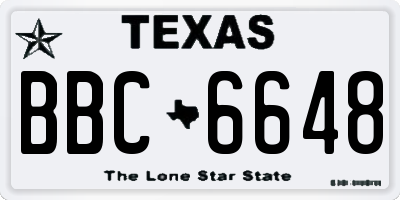 TX license plate BBC6648