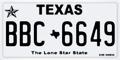 TX license plate BBC6649