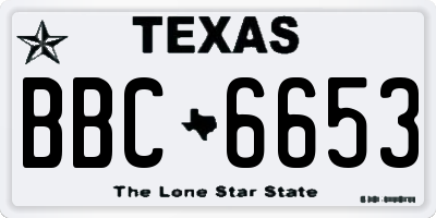 TX license plate BBC6653