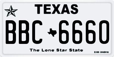 TX license plate BBC6660