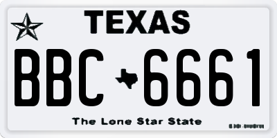 TX license plate BBC6661