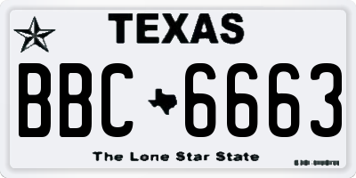 TX license plate BBC6663