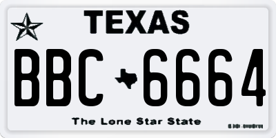 TX license plate BBC6664