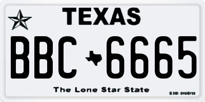 TX license plate BBC6665