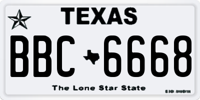 TX license plate BBC6668