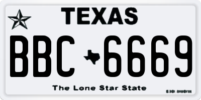 TX license plate BBC6669