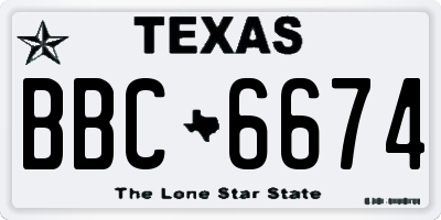 TX license plate BBC6674