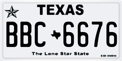 TX license plate BBC6676
