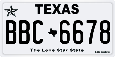 TX license plate BBC6678