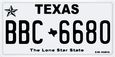 TX license plate BBC6680