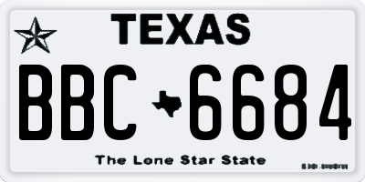 TX license plate BBC6684