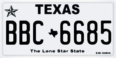 TX license plate BBC6685