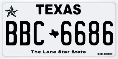 TX license plate BBC6686