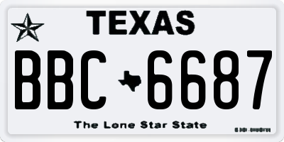 TX license plate BBC6687
