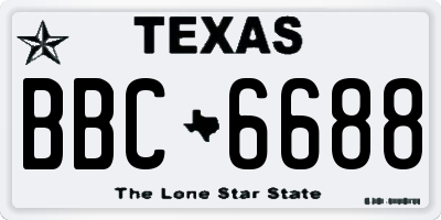 TX license plate BBC6688