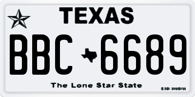 TX license plate BBC6689