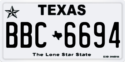 TX license plate BBC6694
