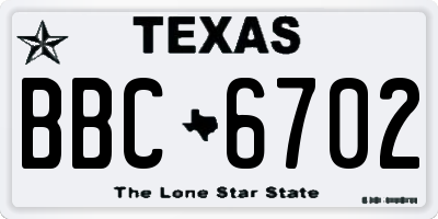 TX license plate BBC6702