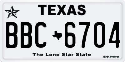 TX license plate BBC6704