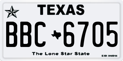 TX license plate BBC6705