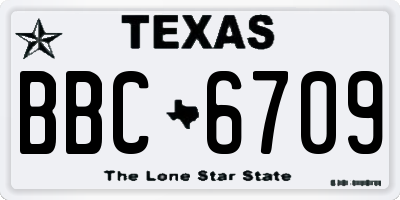 TX license plate BBC6709