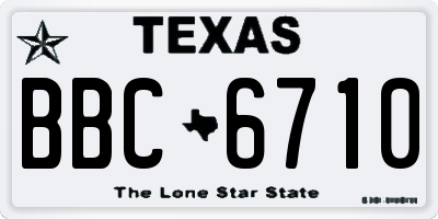 TX license plate BBC6710