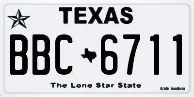TX license plate BBC6711