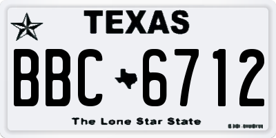 TX license plate BBC6712