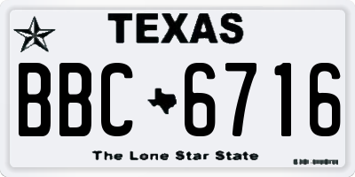 TX license plate BBC6716