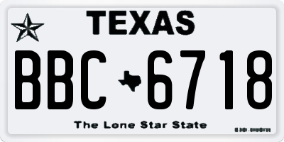 TX license plate BBC6718