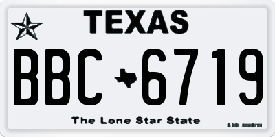 TX license plate BBC6719