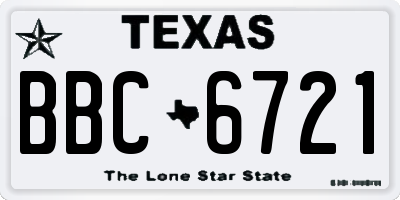 TX license plate BBC6721