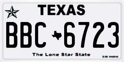 TX license plate BBC6723