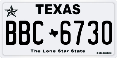 TX license plate BBC6730
