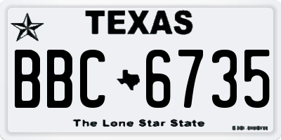 TX license plate BBC6735