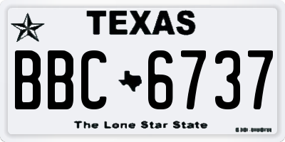 TX license plate BBC6737