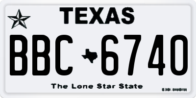 TX license plate BBC6740