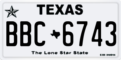 TX license plate BBC6743