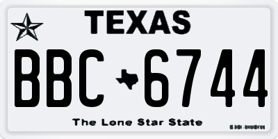 TX license plate BBC6744