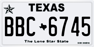 TX license plate BBC6745