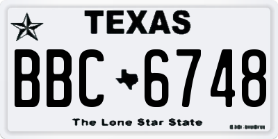 TX license plate BBC6748